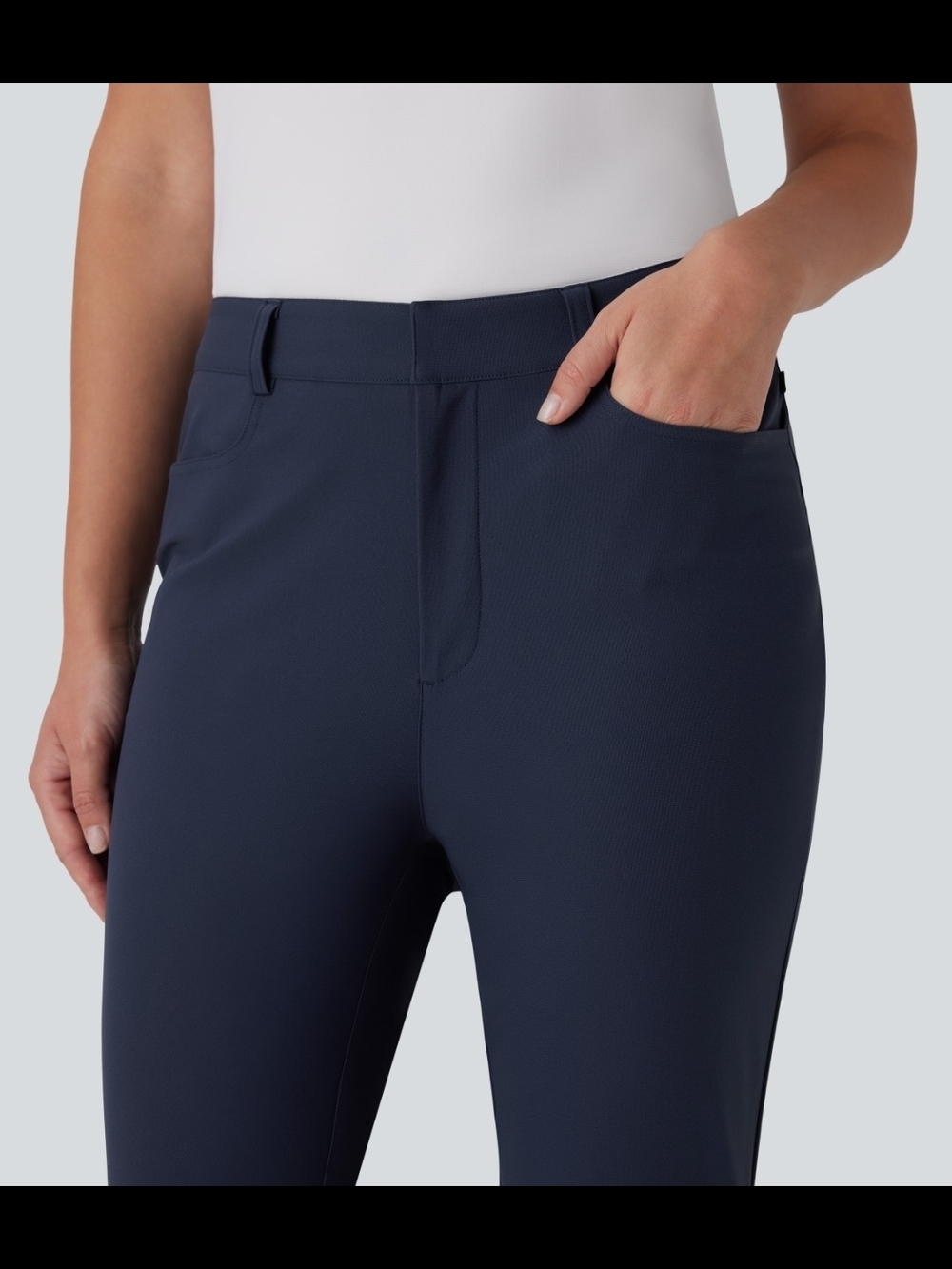 Women's Black Golf Capri Pants - Picture 4 of 4